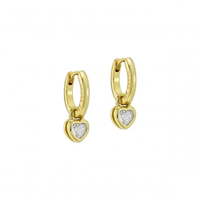 Ted Baker  Harper Mini Crystal Heart Gold Tone Huggie Drop Earrings 0.5 x 0.5 x 0.3cm