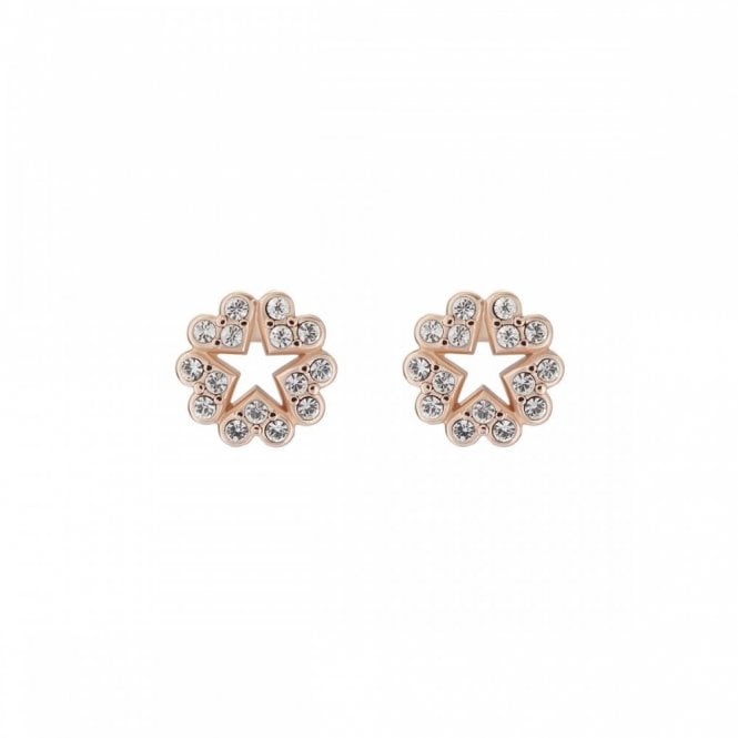 Ted Baker  Hayzzel Rose Gold Tone Heart Star CZ Stud Earrings