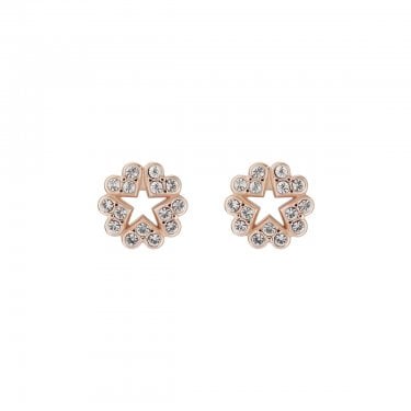 Ted Baker Hayzzel Rose Gold Tone Heart Star CZ Stud Earrings