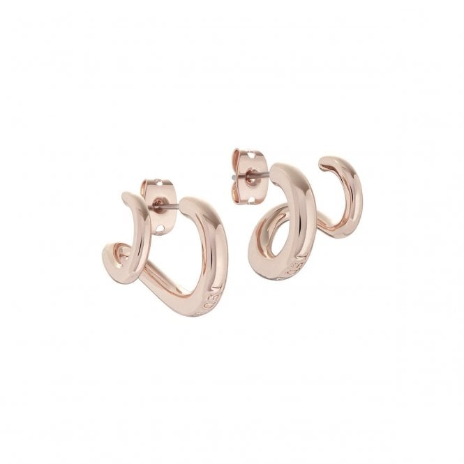 Ted Baker  Hennriy Double Hoop Rose Gold Tone Hoop Earrings 14mm