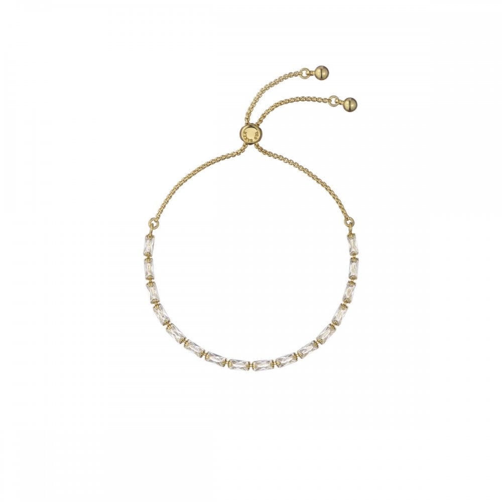 Ted Baker Women's Gold Isela Crystal Baguette Slinky Tone Adjustable Slider Bracelet 21Cm