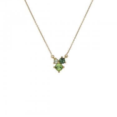 Ted Baker Joyelle Jewel Cluster Green Gold Tone Necklace 1.2cm, 45cm