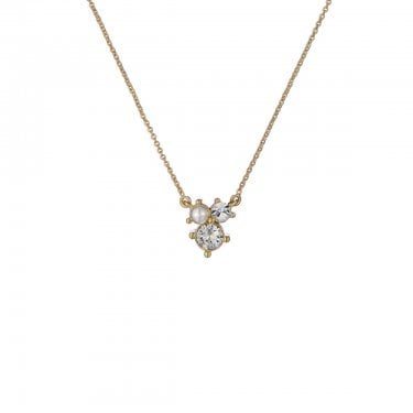Ted Baker Joyelle Jewel Cluster & Pearl Gold Tone Necklace 1.2cm, 45cm 