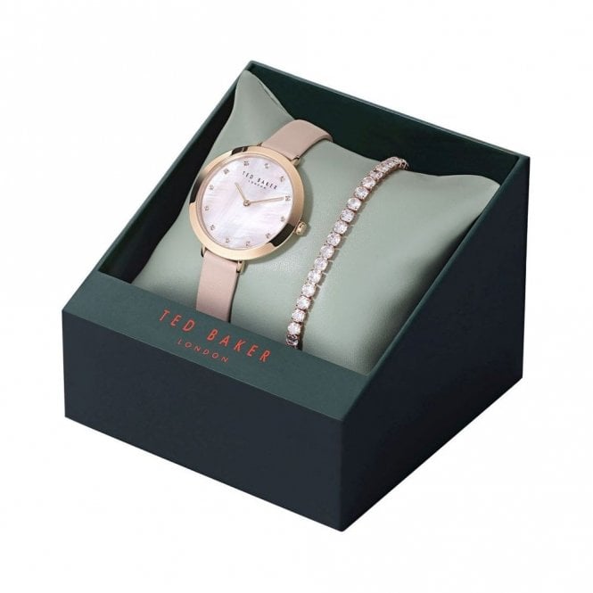 Ted Baker Women’s Pink Leather Strap Crystal Set Watch Amazon.com: Ted Baker Phylipa Retro Pink Leather Strap Watch  main image 2