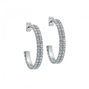 Ted Baker Mellia Double Crystal Hoop Earrings 3cm