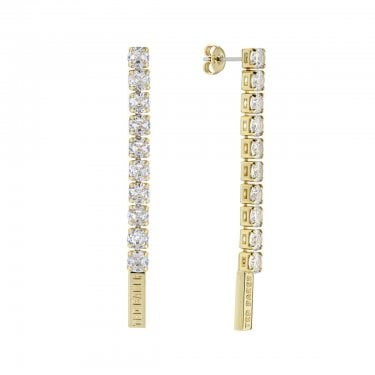 Ted Baker Mellsie Icon Crystal Gold Tone Drop Earrings 0.4 x 5.2cm