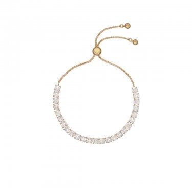 Ted Baker Melrah Icon Crystal Gold Tone Adjustable Slider Bracelet 21cm 