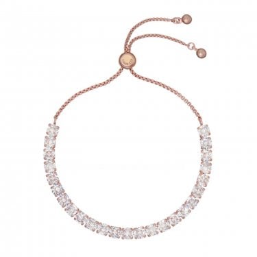 Ted Baker Melrah Icon Crystal Rose Gold Tone Adjustable Slider Bracelet 21cm 