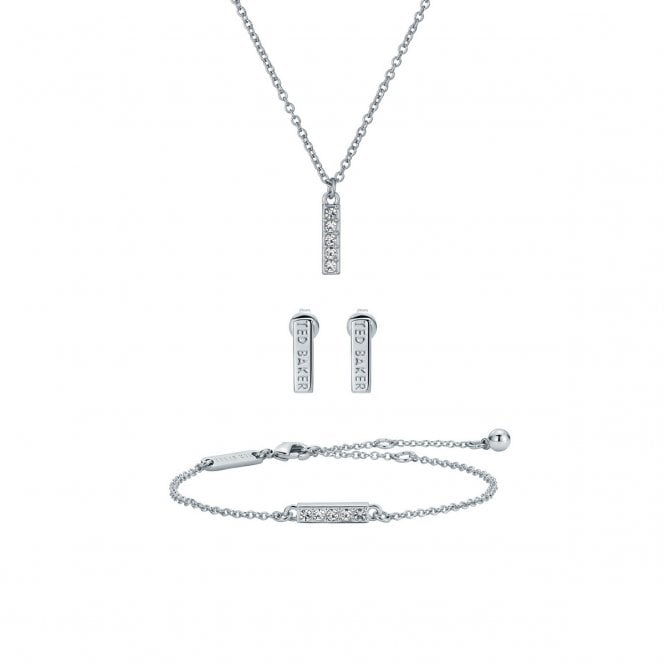 Ted Baker  Minni Mini Sparkle Bar Necklace, Earrings & Bracelet Set 48.5cm, 1cm, 21cm