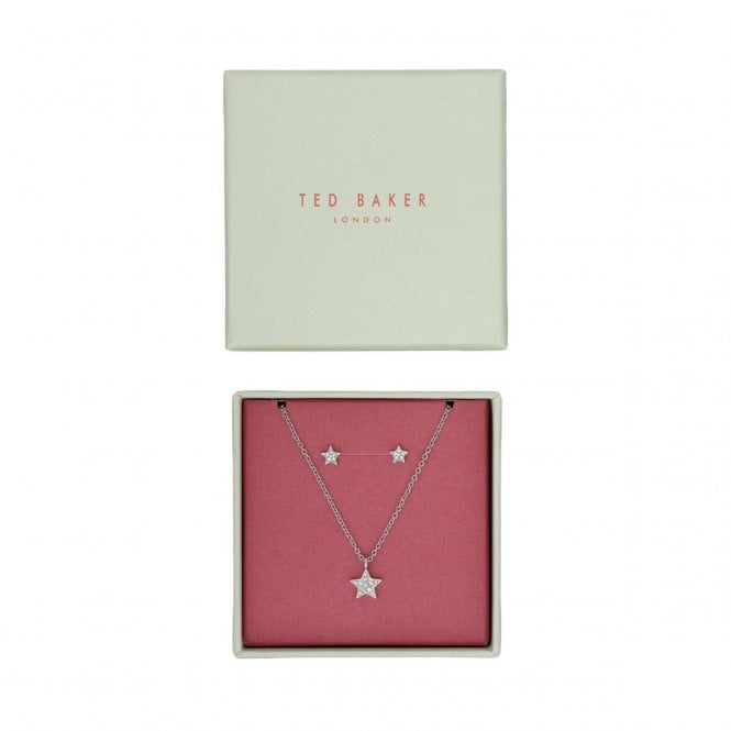 Ted Baker  Saskiya Pavé Nano Crystal Star Necklace & Earrings Set 0.5 x 0.5cm, 0.7 x 0.7cm, 40-45cm