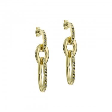 Ted Baker Shirina Crystal Shimmer Gold Tone Drop Earrings 0.8 x 3.4cm