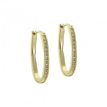 Ted Baker Shivanna Crystal Shimmer Gold Tone Hoop Earrings 3.1 x 1.9cm 