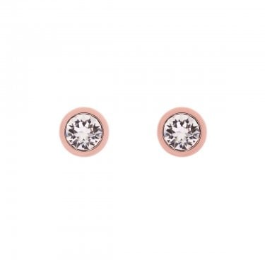 Ted Baker Sinaa Crystal Rose Gold Tone Stud Earrings 0.6cm 