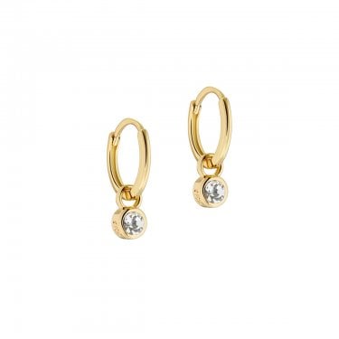Ted Baker Sinalaa Gold Tone Crystal Huggie Earrings 1.5cm 