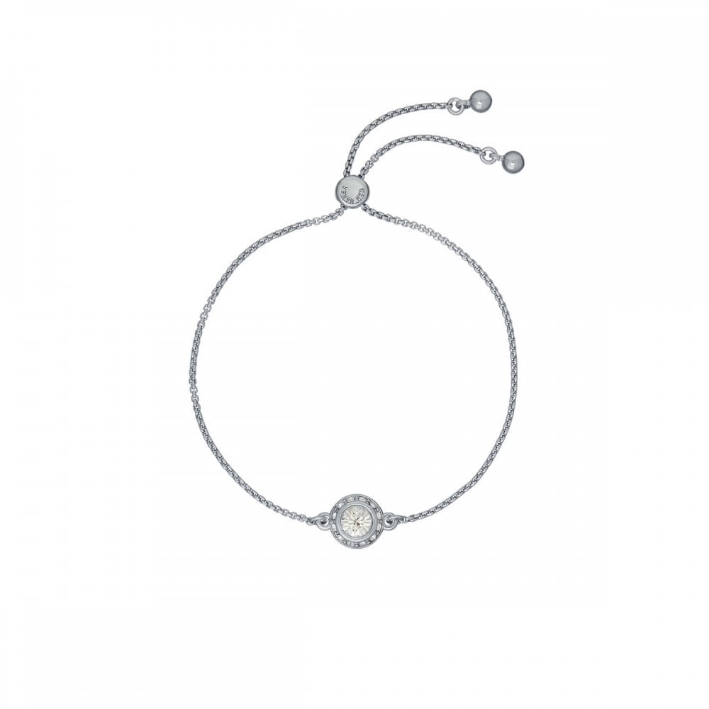 Ted Baker Women's Silver/White Soleta Crystal Halo Adjustable Slider Bracelet 21Cm