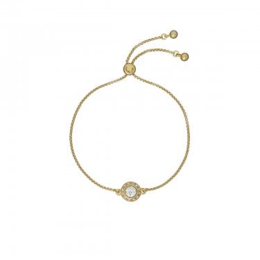 Ted Baker Soleta Crystal Halo Gold Tone Adjustable Slider Bracelet 21cm 