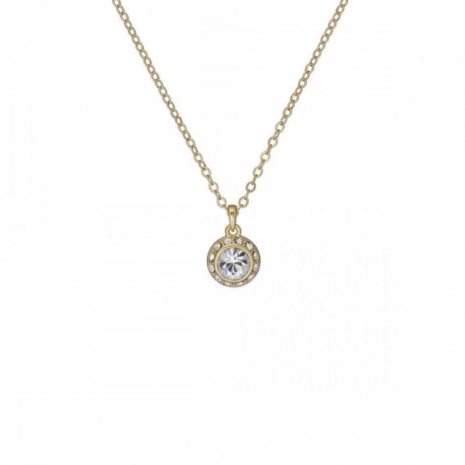 Ted Baker  Soltell Crystal Halo Solitaire Gold Tone Necklace 1cm, 44cm + 5cm
