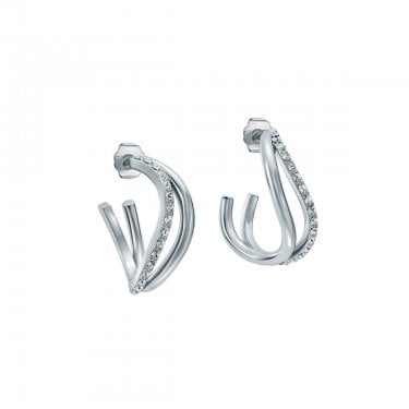 Ted Baker Wayva Crystal Wave Large Hoop Earrings 3.4 x 1cm 