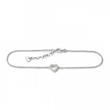 Thomas Sabo Anklet with CZ Heart 22-27cm