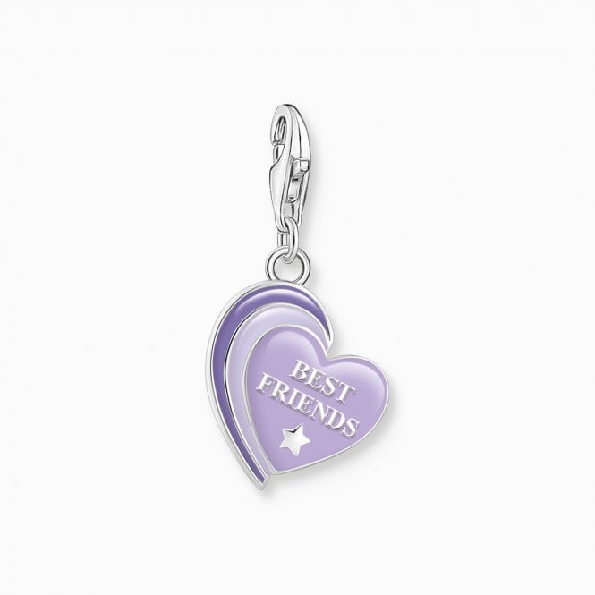 Thomas Sabo  Best Friends Purple Heart Charm 2.7 x 1.4cm
