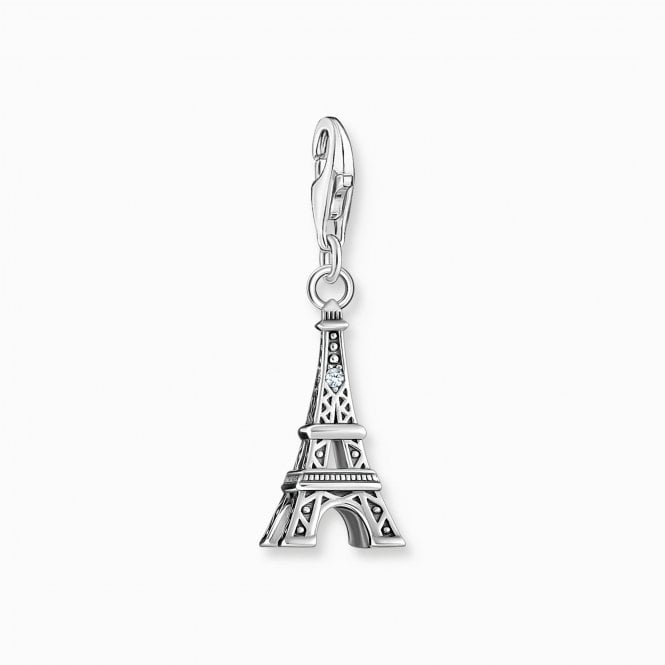 Thomas Sabo  Blackened CZ Eiffel Tower Charm 3 x 0.9cm