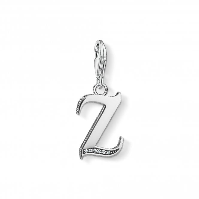 Thomas Sabo  Blackened CZ Z Initial Charm 2.6 x 1.1cm 
