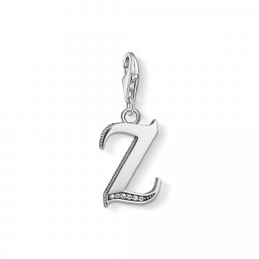 Thomas Sabo Blackened CZ Z Initial Charm 2.6 x 1.1cm 