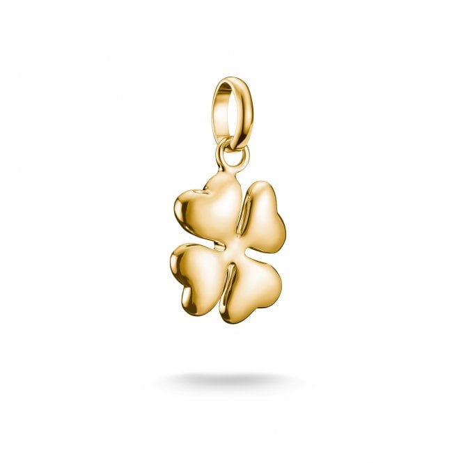 Thomas Sabo  Charm Club Connect 3D Lucky Clover Gold Tone Charm Pendant 2.2 x 1.3cm