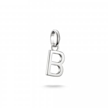Thomas Sabo Charm Club Connect B Initial Charm Pendant 1.8 x 0.7cm 