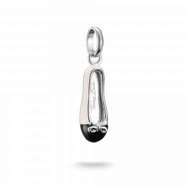 Thomas Sabo Charm Club Connect Cream & Black Ballerina Shoe Charm Pendant 2.6 x 0.6cm