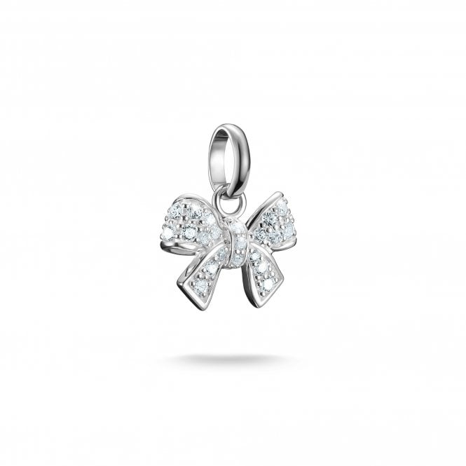 Thomas Sabo  Charm Club Connect CZ Bow Charm Pendant 1.6 x 1.4cm