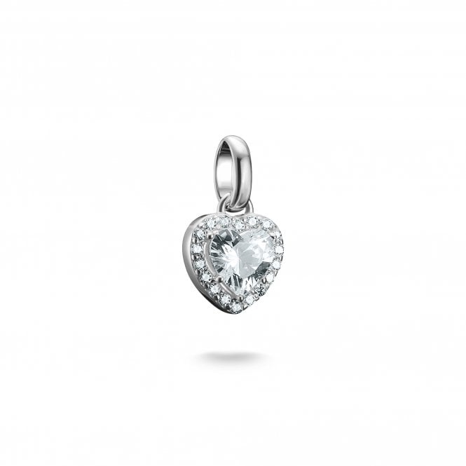 Thomas Sabo  Charm Club Connect CZ Halo Heart Charm Pendant 1.5 x 0.9cm