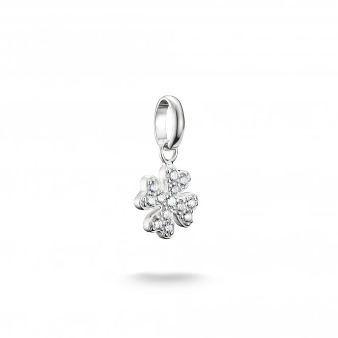 Thomas Sabo  Charm Club Connect CZ Lucky Clover Charm Pendant 1.6 x 0.9cm