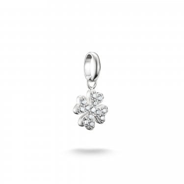 Thomas Sabo Charm Club Connect CZ Lucky Clover Charm Pendant 1.6 x 0.9cm