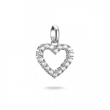 Thomas Sabo Charm Club Connect CZ Open Heart Charm Pendant 2 x 1.5cm
