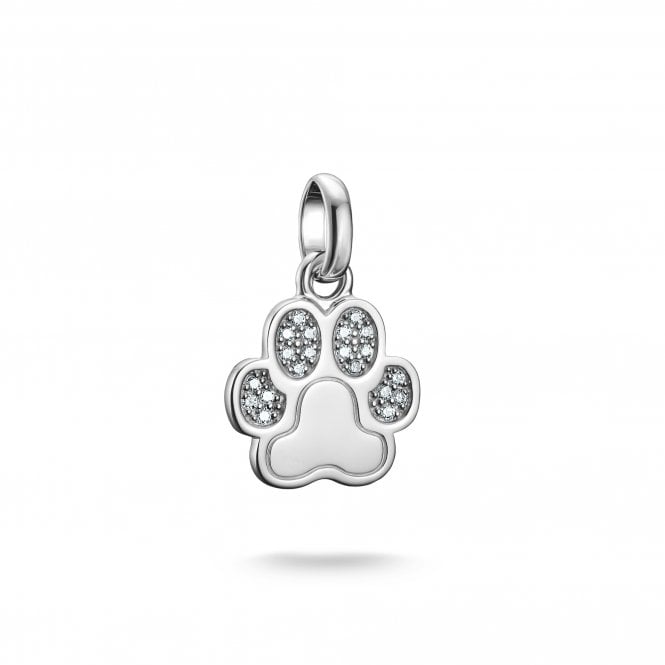 Thomas Sabo  Charm Club Connect CZ Paw Charm Pendant 2 x 1.3cm