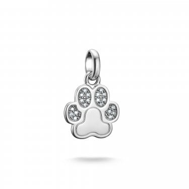 Thomas Sabo Charm Club Connect CZ Paw Charm Pendant 2 x 1.3cm