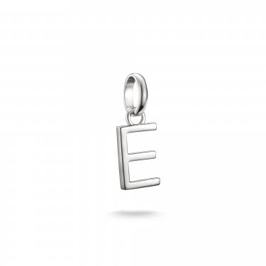 Thomas Sabo Charm Club Connect E Initial Charm Pendant 1.8 x 0.7cm 