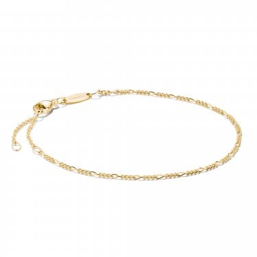 Thomas Sabo Charm Club Connect Figaro Design Gold Tone Bracelet 0.14cm, 16-19cm 