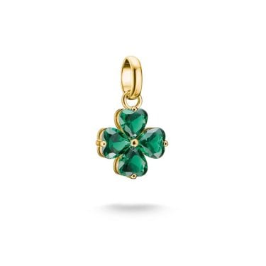 Thomas Sabo Charm Club Connect Green Cloverleaf Charm 1.9 x 1.1cm