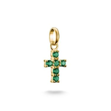 Thomas Sabo Charm Club Connect Green Cross Charm 2.0 x 0.90cm