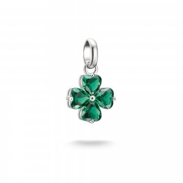 Thomas Sabo Charm Club Connect Green Four Leaf Clover Charm 1.9 x 1.1cm 