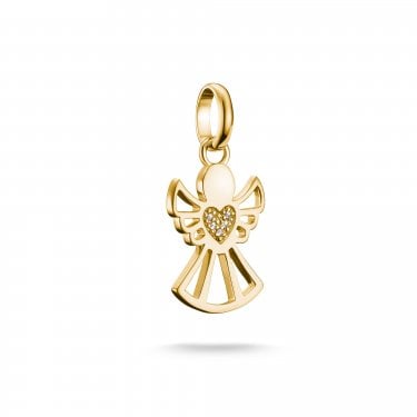 Thomas Sabo Charm Club Connect Guardian Angel of Love Gold Tone Charm Pendant 2.1 x 1.2cm