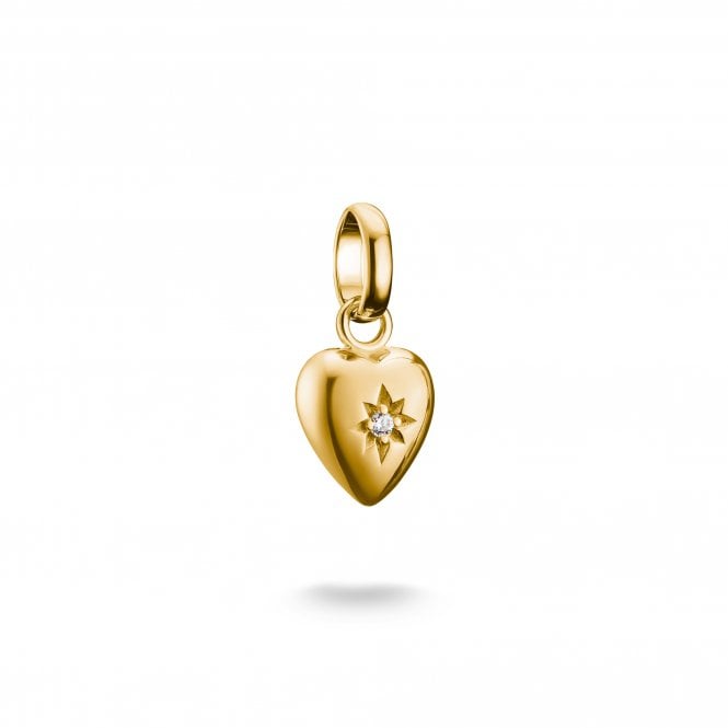 Thomas Sabo  Charm Club Connect Heart with CZ Star Charm Pendant 1.5 x 0.9cm