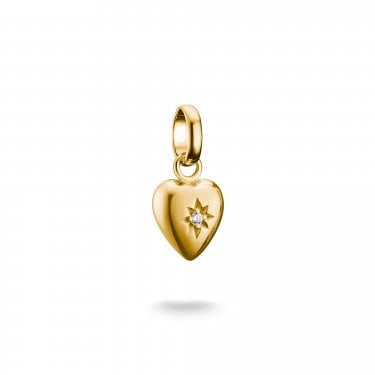Thomas Sabo Charm Club Connect Heart with CZ Star Charm Pendant 1.5 x 0.9cm