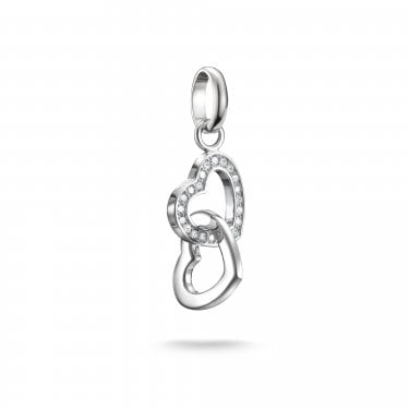 Thomas Sabo Charm Club Connect Intertwined Hearts Charm Pendant 2.3 x 0.9cm 