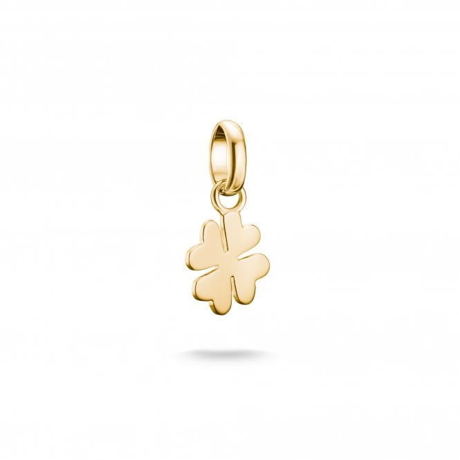 Thomas Sabo  Charm Club Connect Lucky Clover Gold Tone Charm Pendant 1.6 x 0.9cm 
