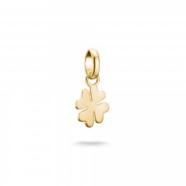 Thomas Sabo Charm Club Connect Lucky Clover Gold Tone Charm Pendant 1.6 x 0.9cm 