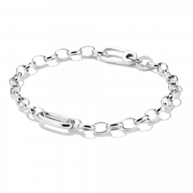 Thomas Sabo Charm Club Connect Oval Link Charm Bracelet 0.8 x 1.6cm, 17cm