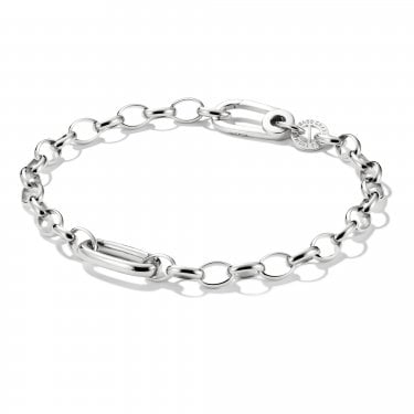 Thomas Sabo Charm Club Connect Oval Link Charm Bracelet 0.8 x 1.6cm, 17cm